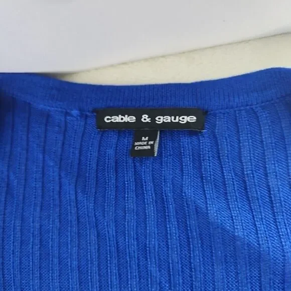 Cable & Gauge  Women's  Med, Royal Blue‎  Acrylic/rayon  Knit Duster, Open Knit - Picture 7 of 9